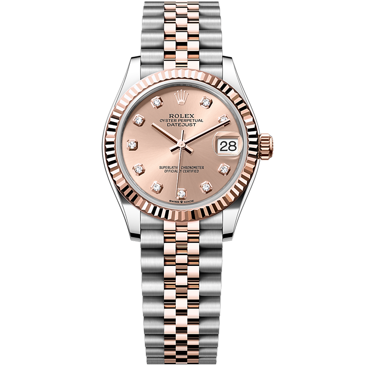 Rolex Datejust ref. 278271 rose gold dial steel case two-tone bracelet 31mm