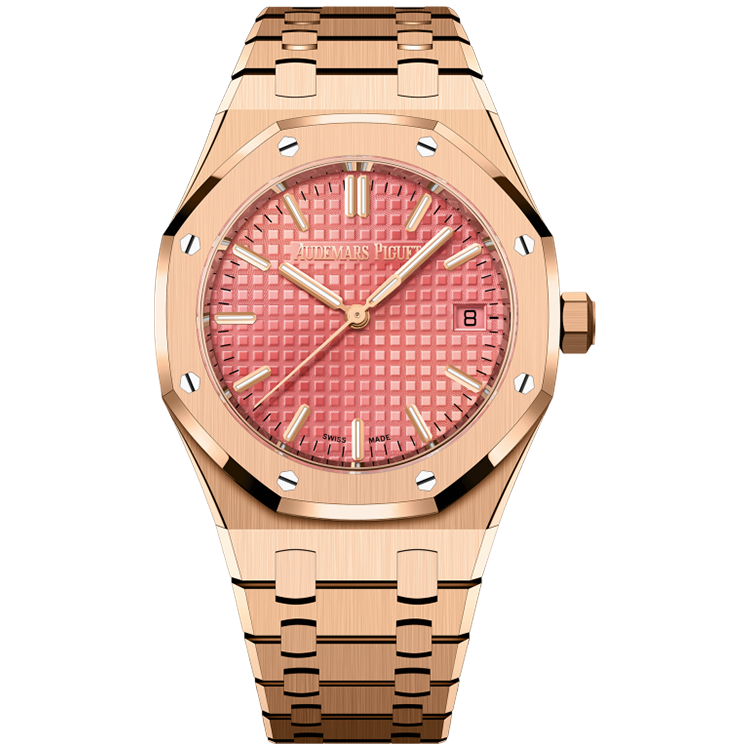 Audemars Piguet Royal Oak, 77450OR, Pink dial, Rose Gold case, Rose Gold bracelet, 34mm