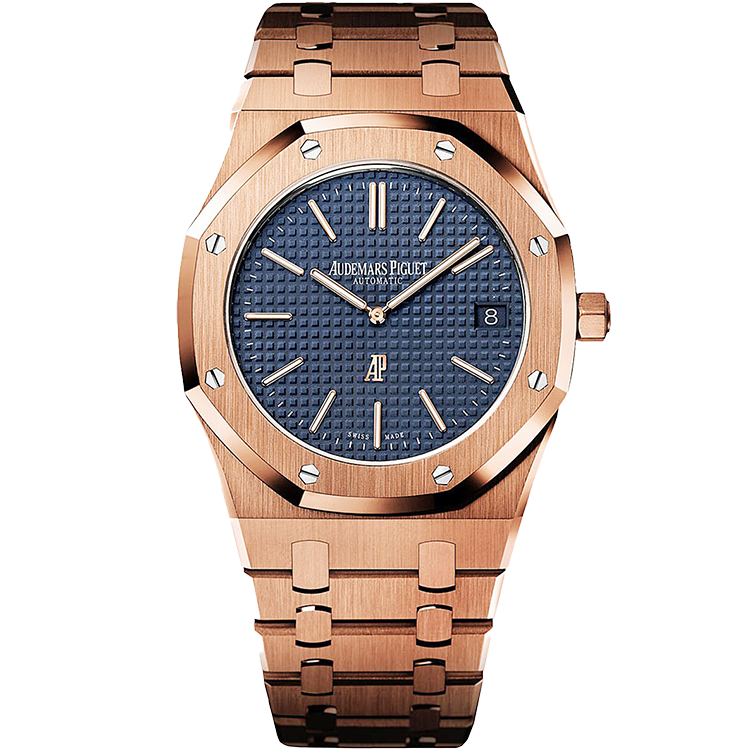 Audemars Piguet Royal Oak, 15202OR, Blue dial, Rose Gold case, Rose Gold bracelet, 39mm