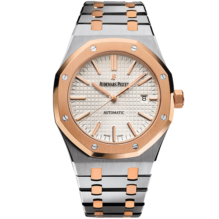 Audemars Piguet Royal Oak, 15400SR, White dial, Steel case, Two-Tone bracelet, 41mm