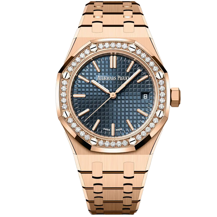 Audemars Piguet Royal Oak, 15551OR, Blue dial, Rose Gold case, Rose Gold bracelet, 37mm