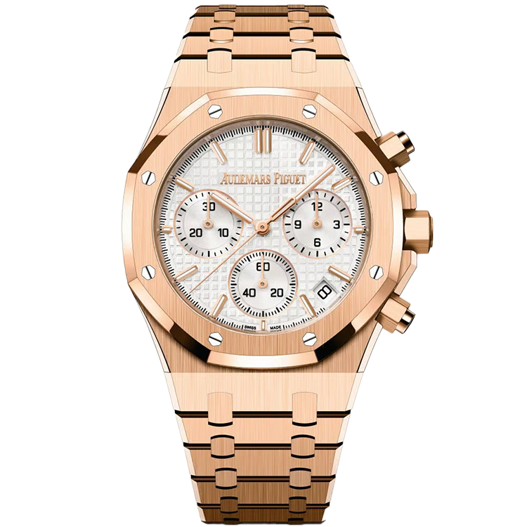 Audemars Piguet Royal Oak, 26240OR, White dial, Rose Gold case, Rose Gold bracelet, 41mm