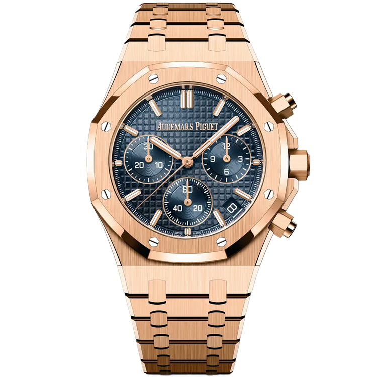 Audemars Piguet Royal Oak, 26240OR, Blue dial, Rose Gold case, Rose Gold bracelet, 41mm