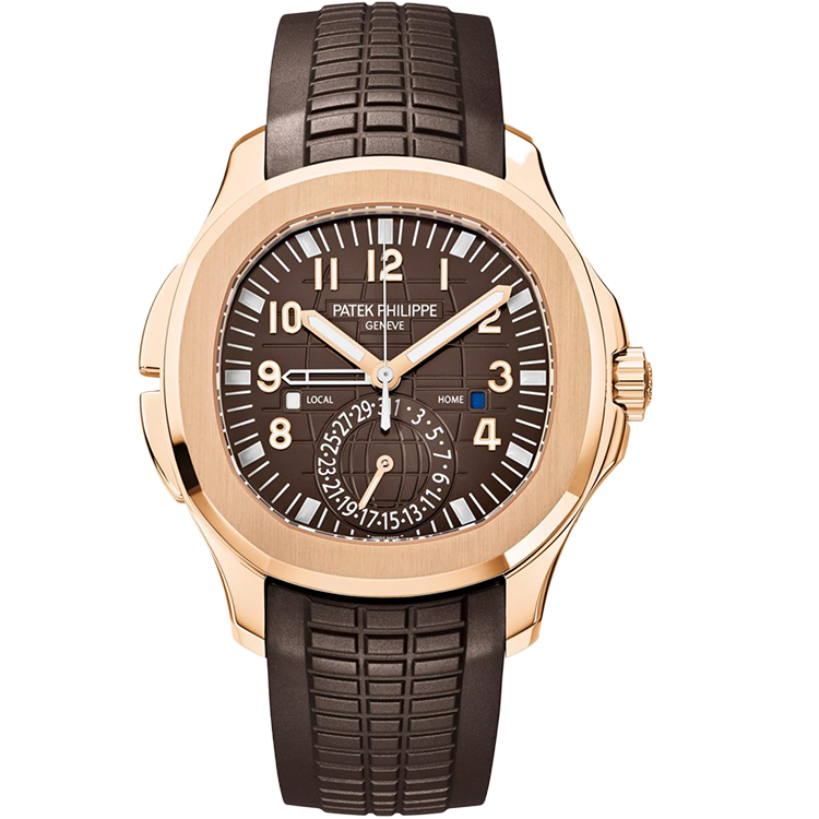Patek Philippe Aquanaut 5164R chocolate dial rose gold case rubber bracelet 41mm
