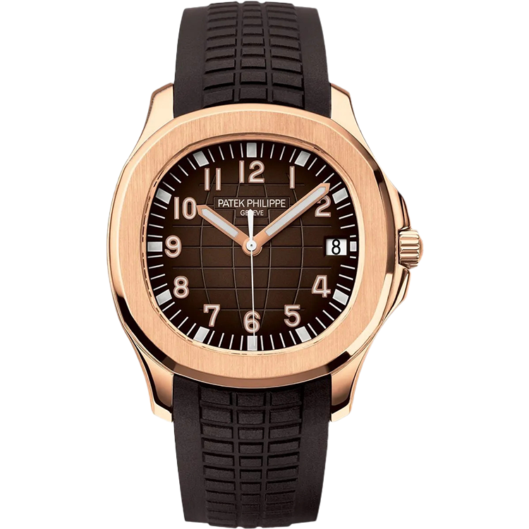 Patek Philippe Aquanaut 5167R chocolate dial rose gold case rubber bracelet 41mm
