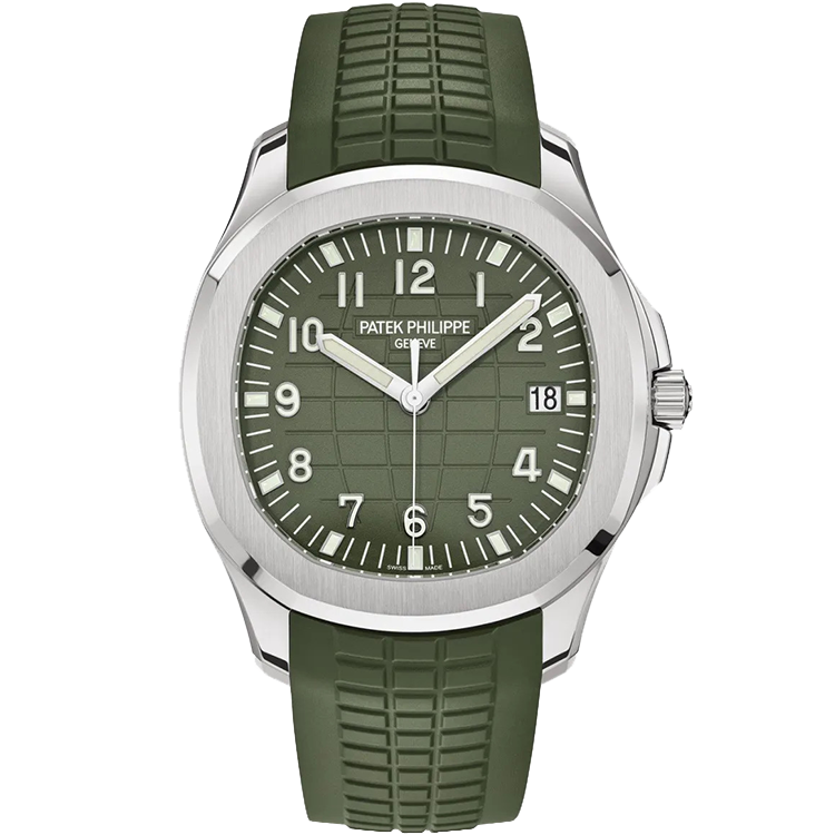 Patek Philippe Aquanaut 5168G green dial white gold case rubber bracelet 42mm