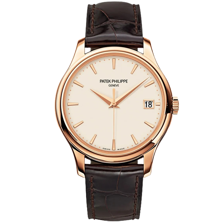 Patek Philippe Calatrava 5227R white dial rose gold case leather bracelet 39mm