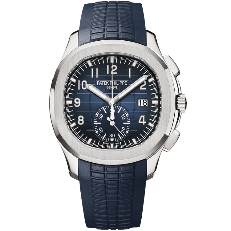 Patek Philippe Aquanaut 5968G blue dial steel case rubber bracelet 42mm