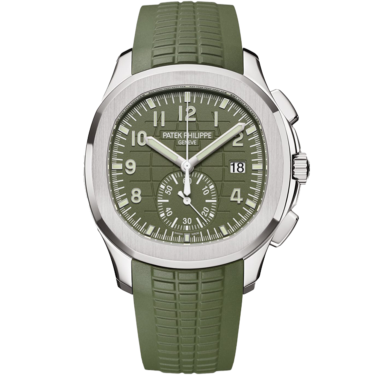Patek Philippe Aquanaut 5968G green dial white gold case rubber bracelet 42mm