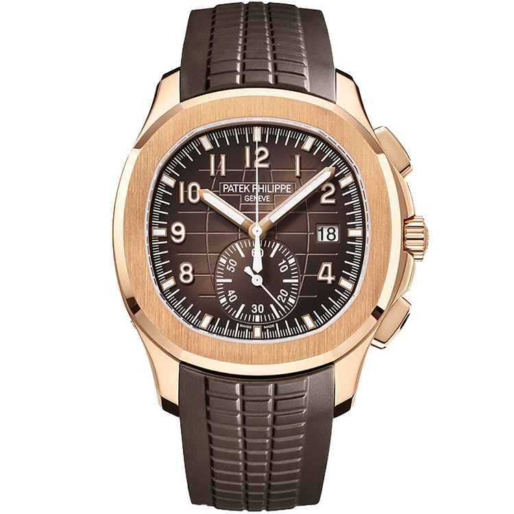 Patek Philippe Aquanaut 5968R chocolate dial rose gold case rubber bracelet 42mm