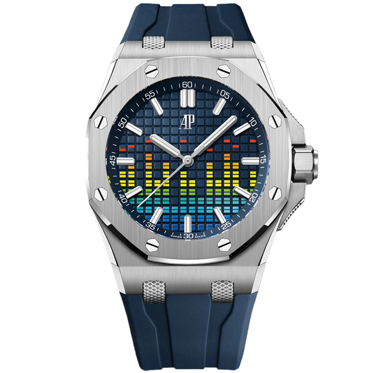 Audemars Piguet Offshore, 15600TI, Blue dial, Titanium case, Rubber bracelet, 43mm
