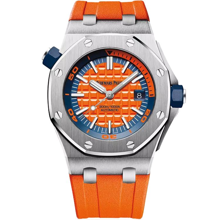 Audemars Piguet Offshore, 15710ST, Orange dial, Steel case, Rubber bracelet, 42mm