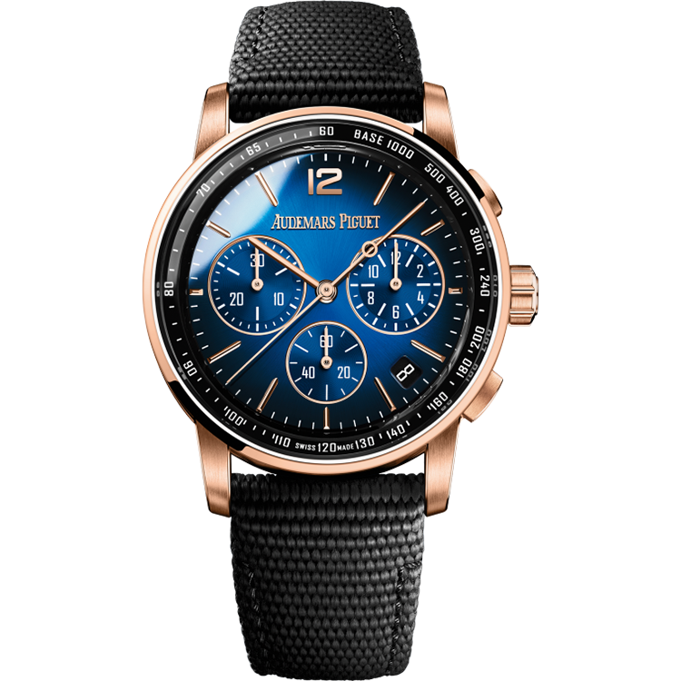 Audemars Piguet Code 11.59, 26393OR, Blue dial, Rose Gold case, Rubber bracelet, 41mm