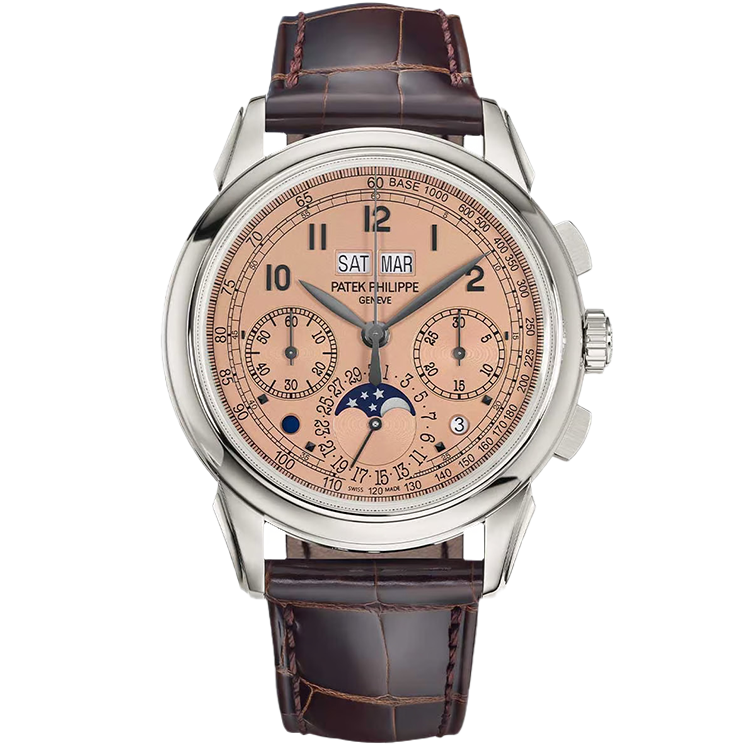 Patek Philippe Grand Complications 5270P salmon dial platinum case leather bracelet 41mm