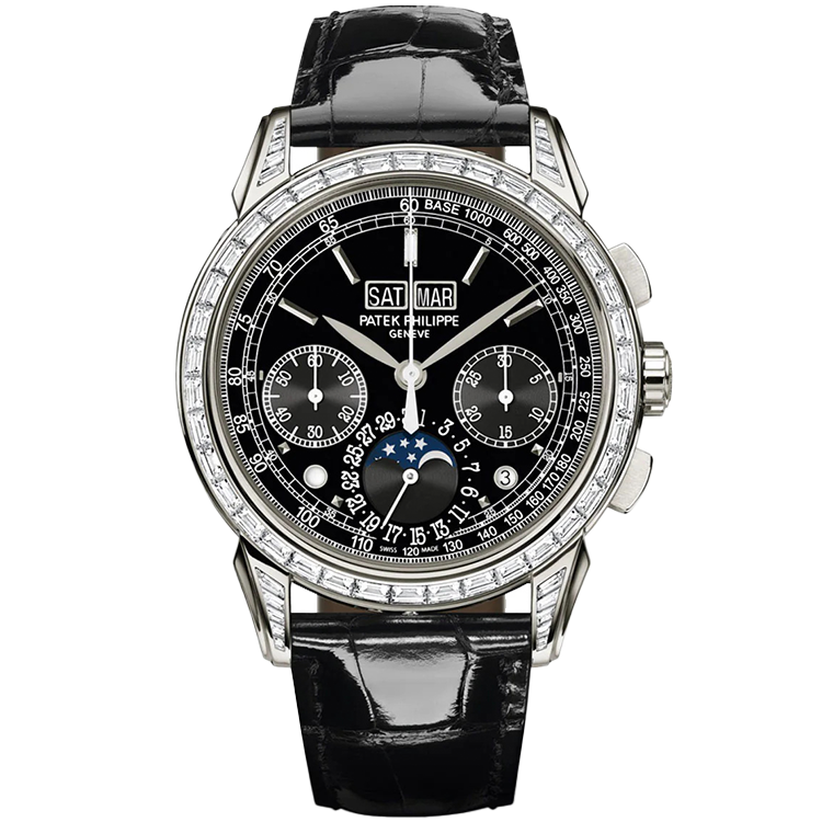 Patek Philippe Grand Complications 5271P black dial platinum case leather bracelet 41mm