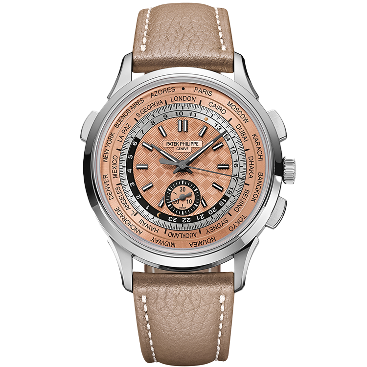 Patek Philippe Complications 5935A salmon dial steel case leather bracelet 41mm