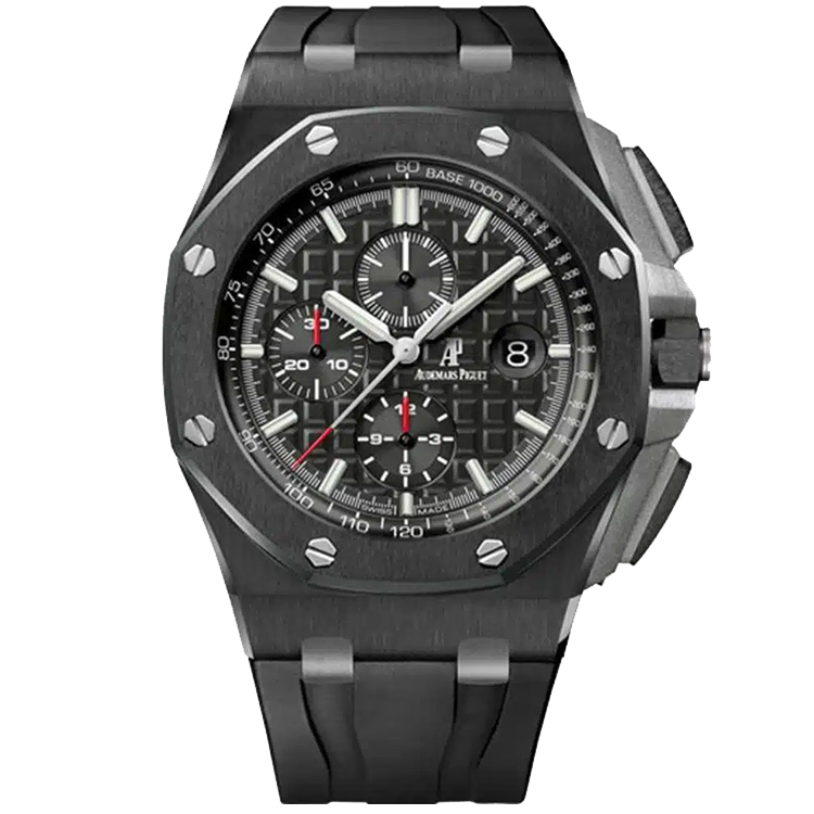 Audemars Piguet Offshore, 26405CE, Black dial, Ceramic case, Rubber bracelet, 44mm