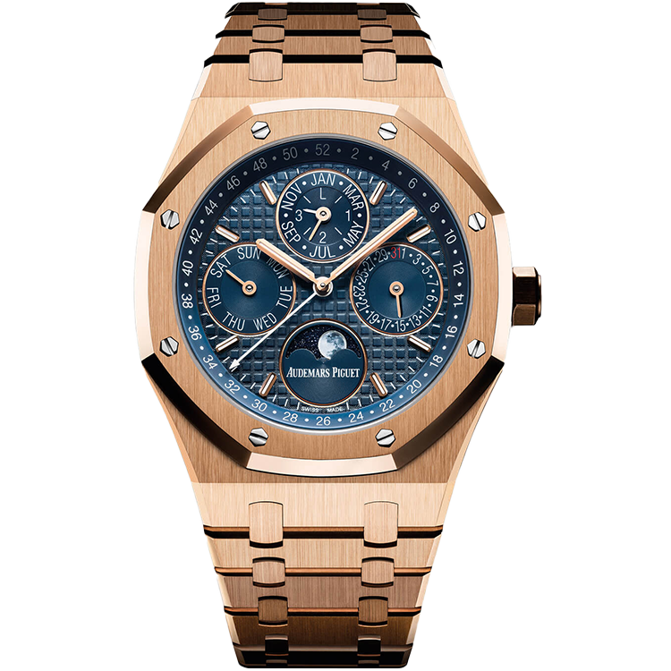 Audemars Piguet Royal Oak, 26574OR, Blue dial, Rose Gold case, Rose Gold bracelet, 41mm