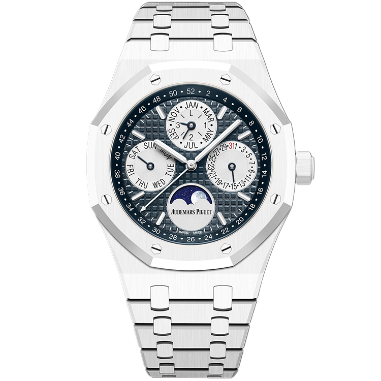 Audemars Piguet Royal Oak, 26579CB, Blue dial, Ceramic case, Ceramic bracelet, 41mm