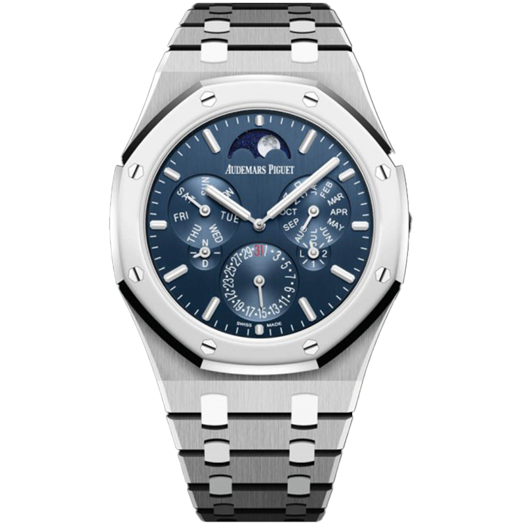 Audemars Piguet Royal Oak, 26586IP, Blue dial, Platinum case, Platinum bracelet, 41mm