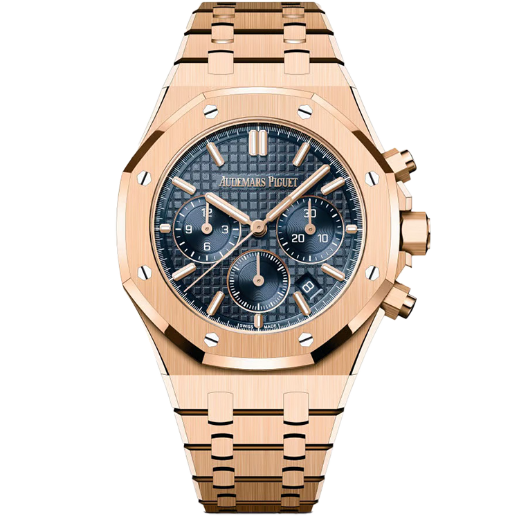 Audemars Piguet Royal Oak, 26715OR, Blue dial, Rose Gold case, Rose Gold bracelet, 38mm