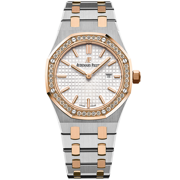 Audemars Piguet Royal Oak, 67651SR, White dial, Steel case, Two-Tone bracelet, 33mm