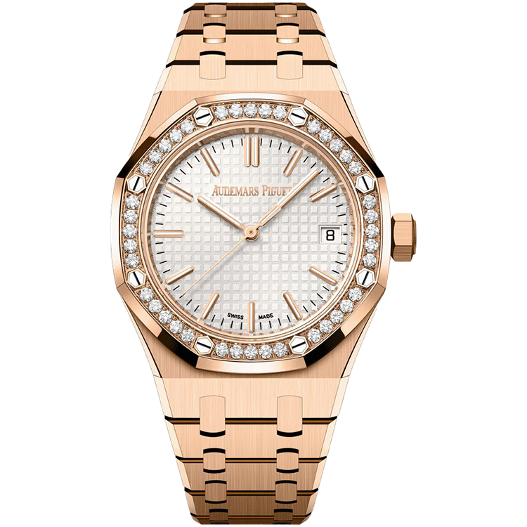 Audemars Piguet Royal Oak, 77450ST, White dial, Rose Gold case, Rose Gold bracelet, 34mm