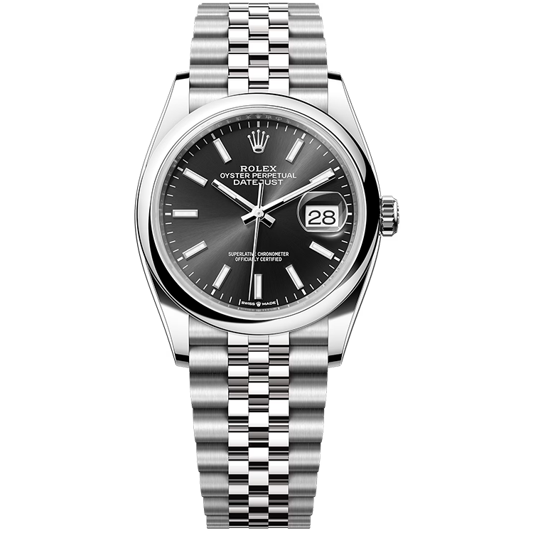 Rolex Datejust ref. 126200 black dial steel case steel bracelet 36mm