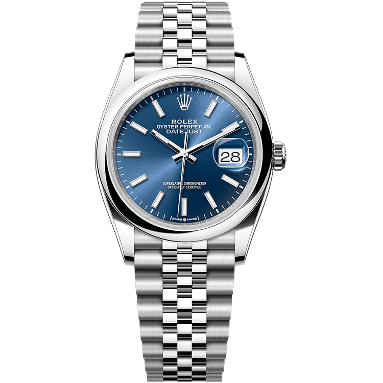Rolex Datejust ref. 126200 blue dial steel case steel bracelet 36mm