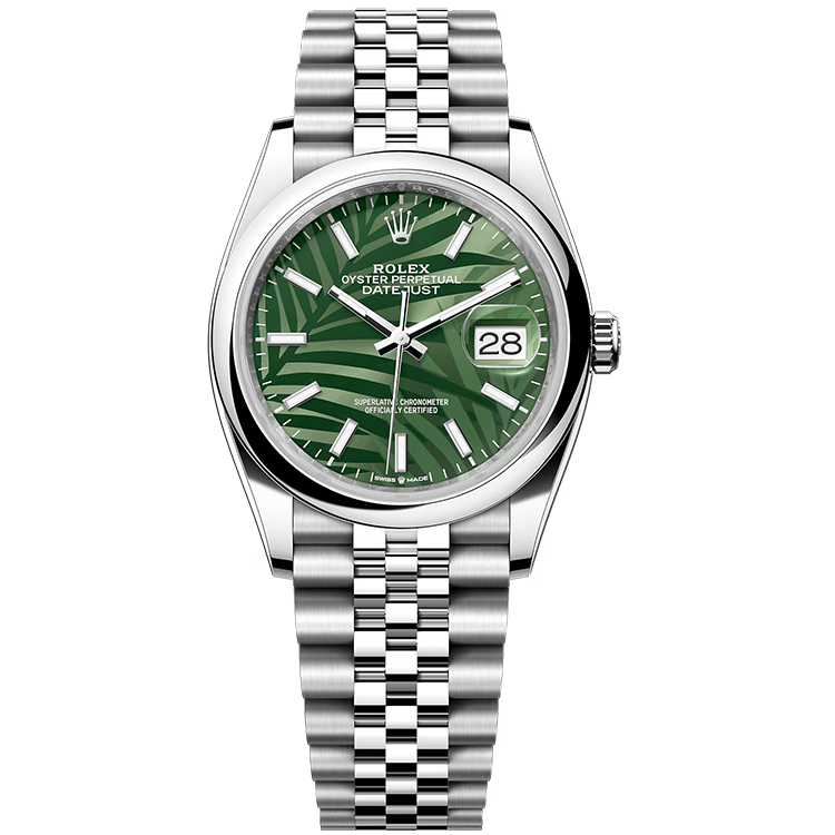 Rolex Datejust ref. 126200 green dial steel case steel bracelet 36mm