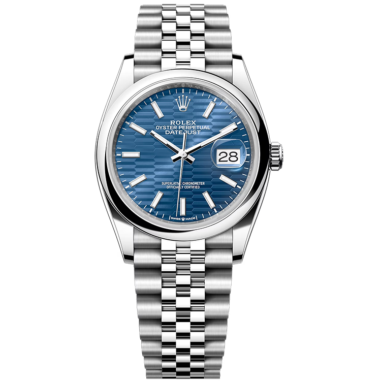 Rolex Datejust ref. 126200 blue dial steel case steel bracelet 36mm