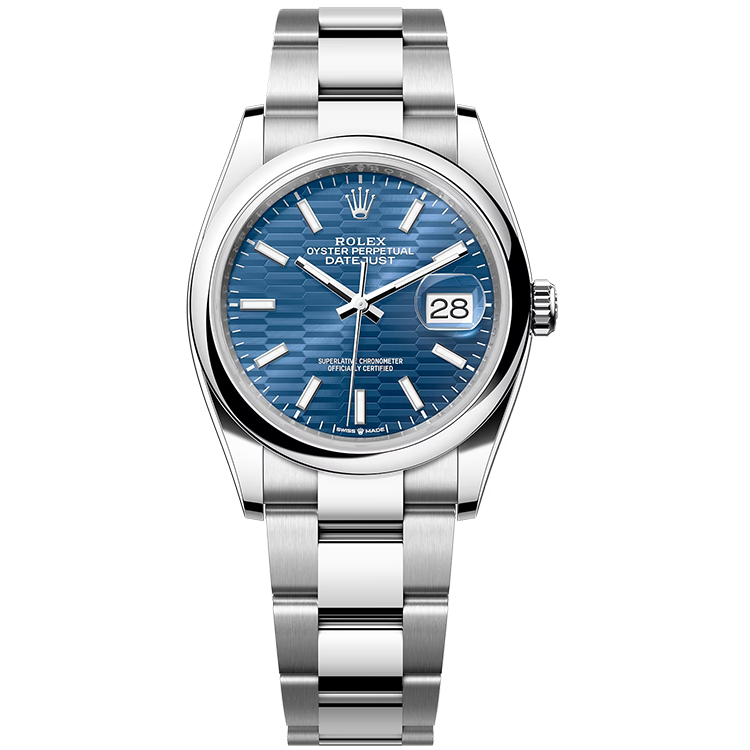 Rolex Datejust ref. 126200 blue dial steel case steel bracelet 36mm
