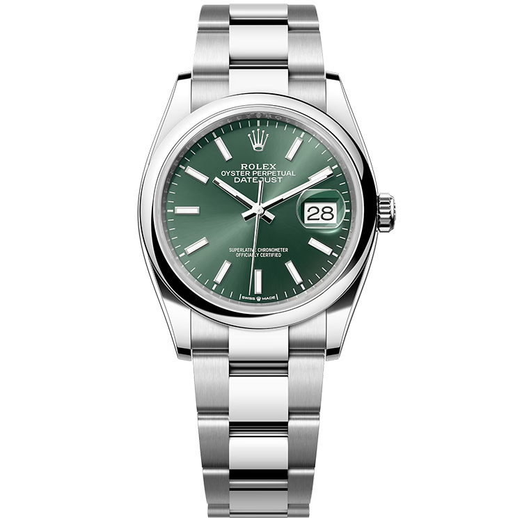 Rolex Datejust ref. 126200 green dial steel case steel bracelet 36mm