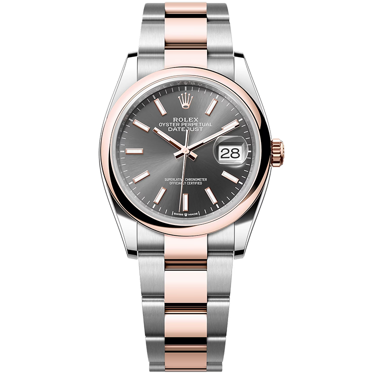 Rolex Datejust ref. 126201 grey dial steel case two-tone bracelet 36mm