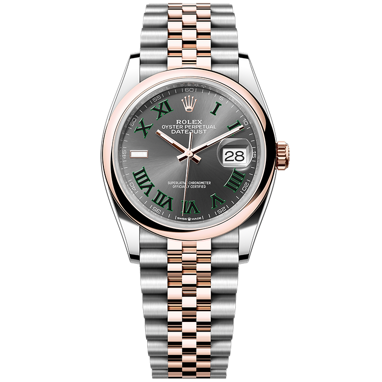 Rolex Datejust ref. 126201 grey dial steel case two-tone bracelet 36mm