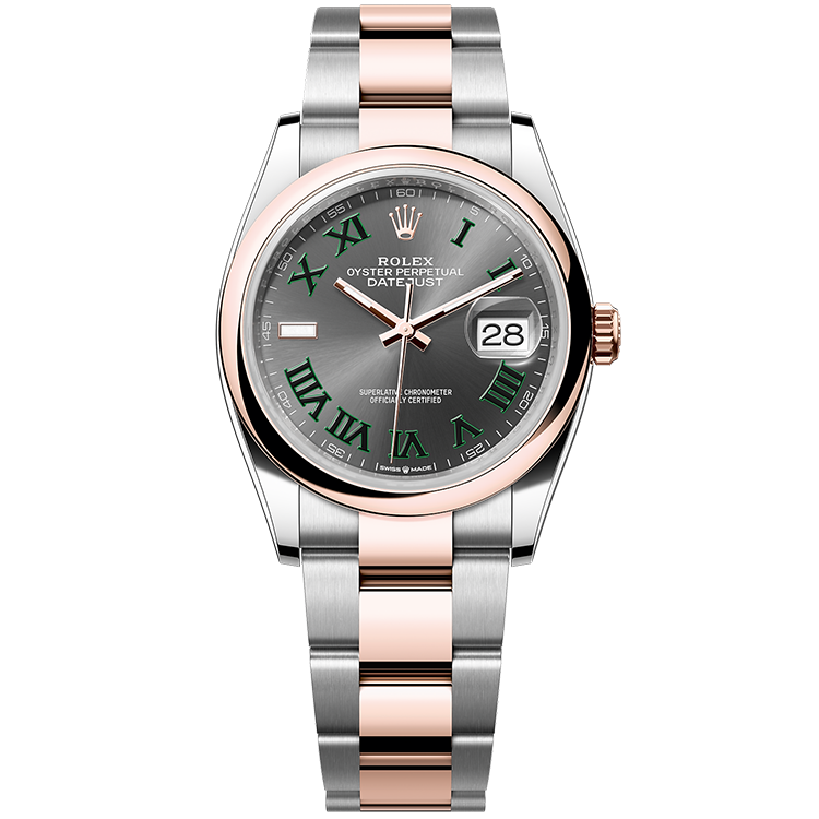 Rolex Datejust ref. 126201 grey dial steel case two-tone bracelet 36mm