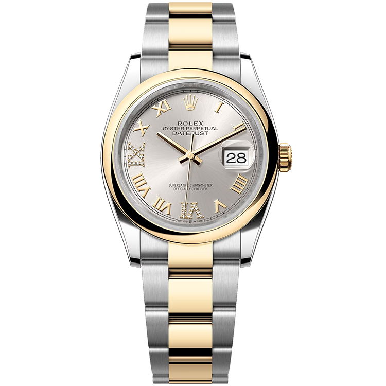 Rolex Datejust ref. 126203 silver dial steel case two-tone bracelet 36mm