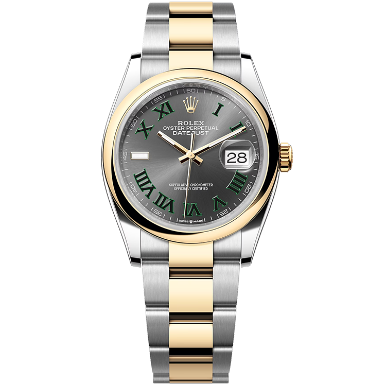 Rolex Datejust ref. 126203 grey dial steel case two-tone bracelet 36mm
