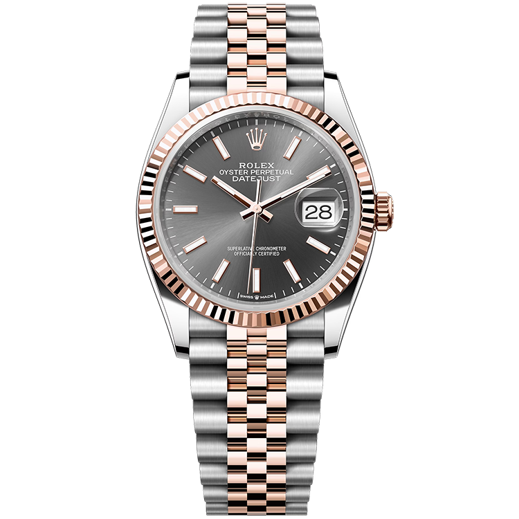 Rolex Datejust ref. 126231 grey dial steel case two-tone bracelet 36mm