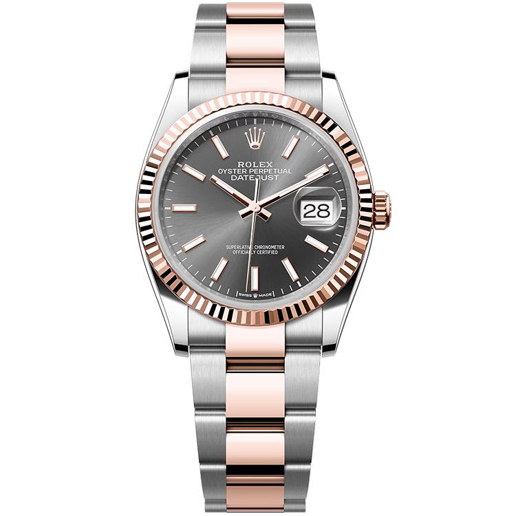 Rolex Datejust ref. 126231 grey dial steel case two-tone bracelet 36mm