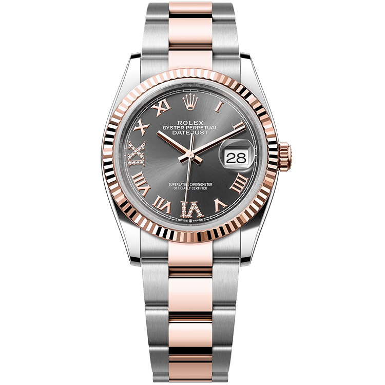 Rolex Datejust ref. 126231 black dial steel case two-tone bracelet 36mm