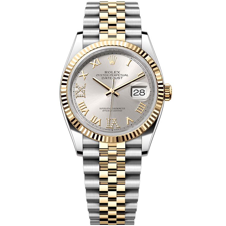 Rolex Datejust ref. 126233 silver dial steel case two-tone bracelet 36mm