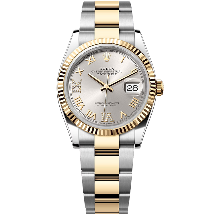 Rolex Datejust ref. 126233 silver dial steel case two-tone bracelet 36mm