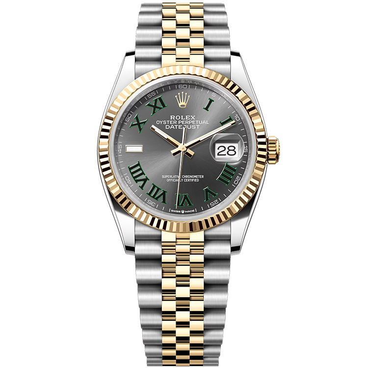 Rolex Datejust ref. 126233 grey dial steel case two-tone bracelet 36mm