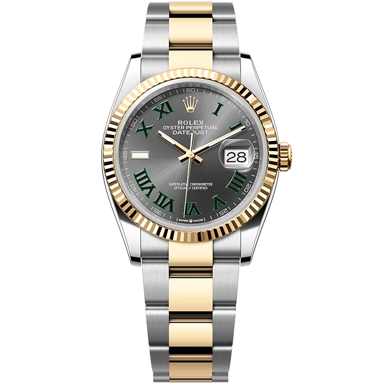 Rolex Datejust ref. 126233 grey dial steel case two-tone bracelet 36mm