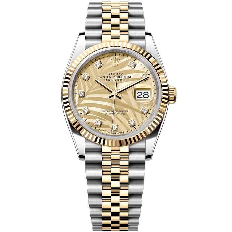 Rolex Datejust ref. 126233 champagne dial steel case two-tone bracelet 36mm