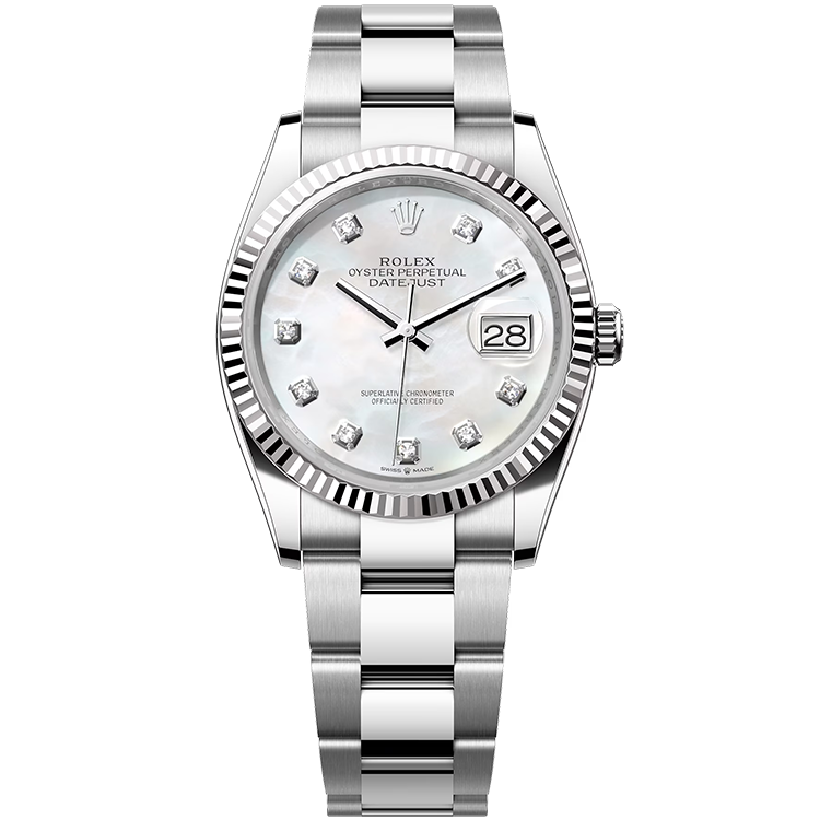 Rolex Datejust ref. 126234 mother of pearl dial steel case steel bracelet 36mm