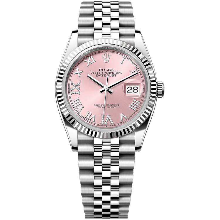 Rolex Datejust ref. 126234 pink dial steel case steel bracelet 36mm