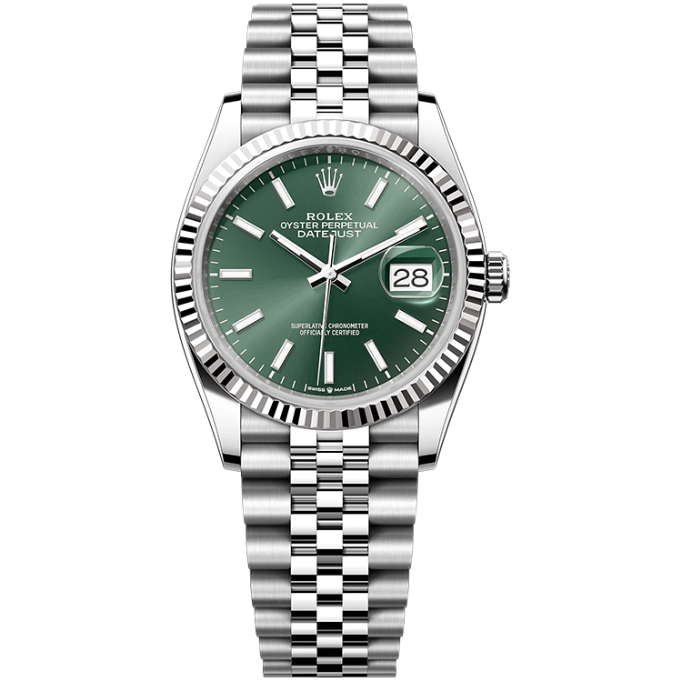 Rolex Datejust ref. 126234 green dial steel case steel bracelet 36mm