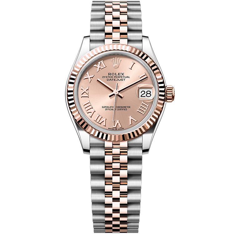 Rolex Datejust ref. 278271 rose gold dial steel case two-tone bracelet 31mm